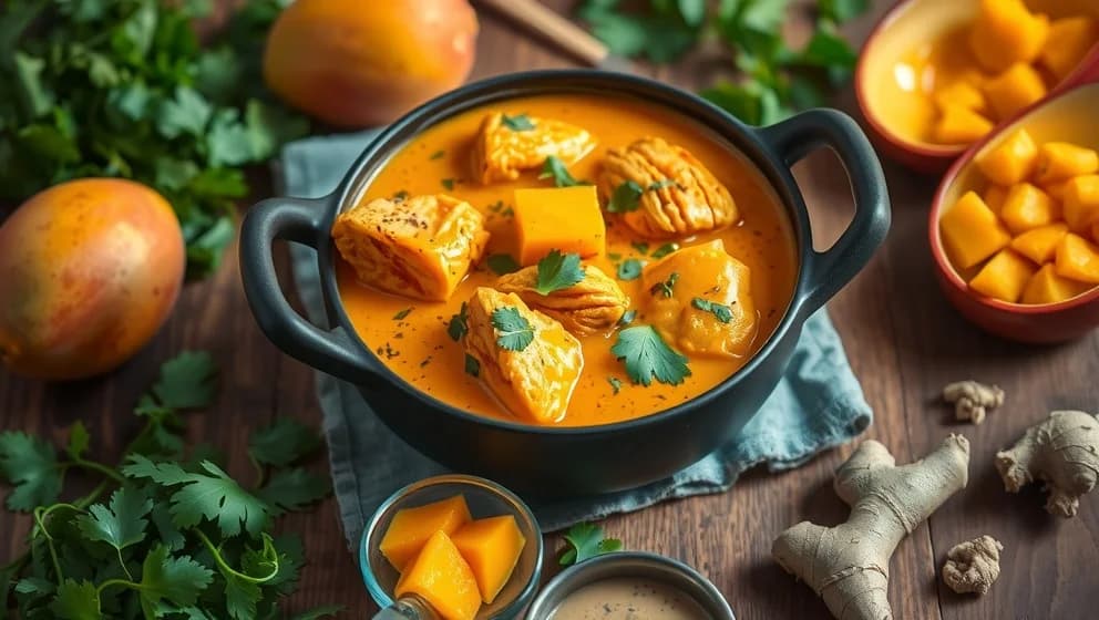 Kyckling med mango chutney curry recept