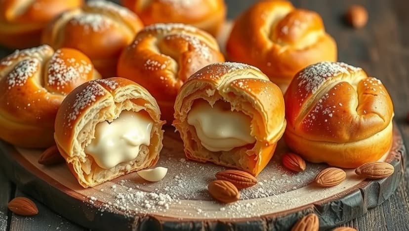 Lussebullar med kesella och mandelmassa