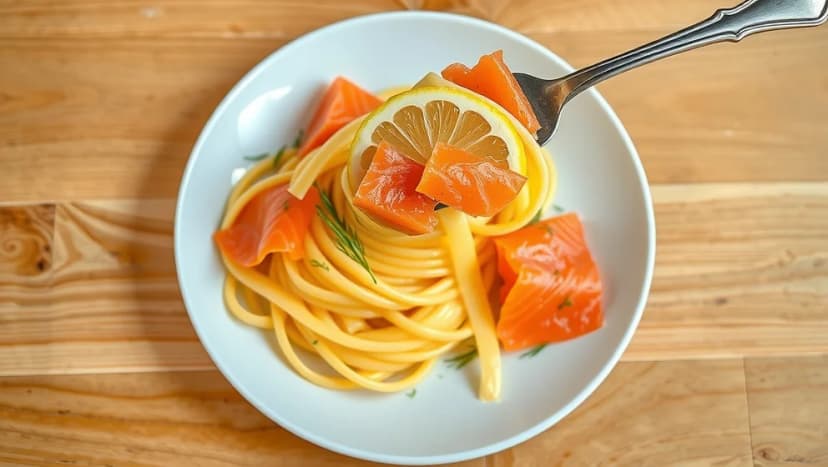 Pasta med kallrökt lax på 20 minuter