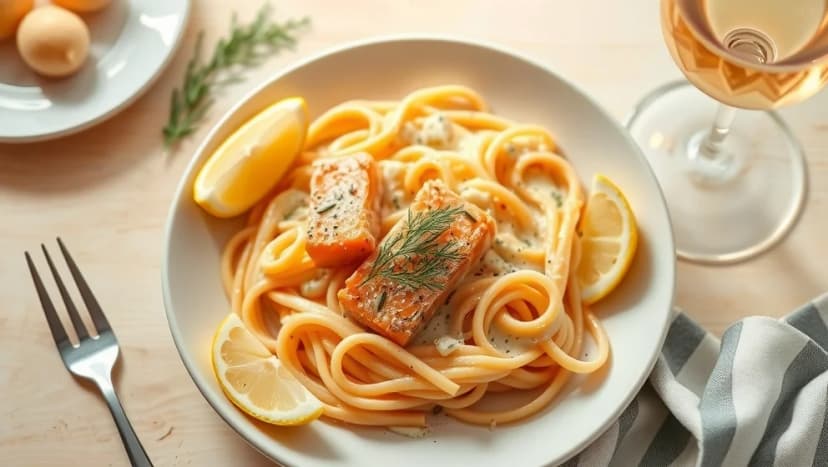 Pasta med krämig laxsås som du älskar