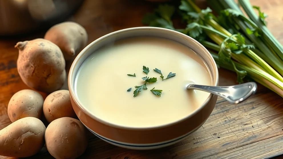 Potatis och purjolökssoppa utan grädde