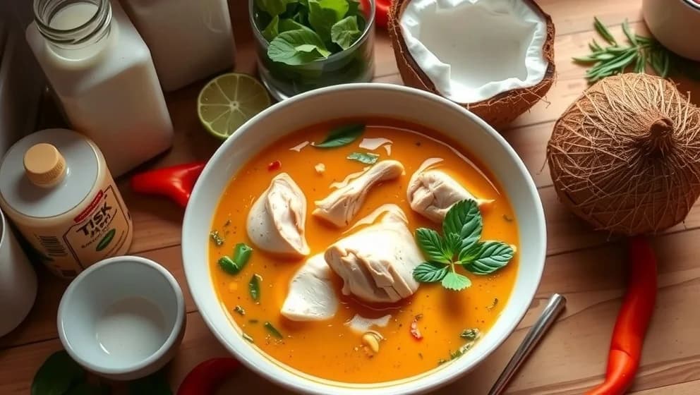 Tom kha gai recept från Thailand hemma