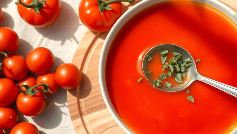 Enkel tomatsoppa med färska tomater